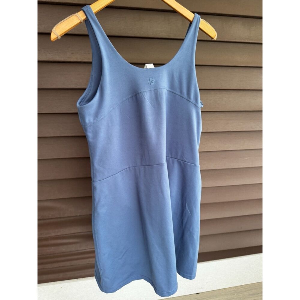 Elle Sport Blue Active Tank Dress Built In Bra Shorts Athleisure Medium - Picture 3 of 16